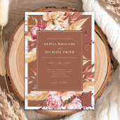 Elegante verbrande Sinaasappel Boho Chic Floral We Kaart