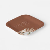 Elegante Verbrande Sinaasappel Terracotta Bloemen  Papieren Bordje (Gebogen)