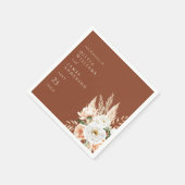 Elegante Verbrande Sinaasappel Terracotta Bloemen  Servet (Hoek)