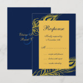 Elegante veren op Navy RSVP (Voorkant / Achterkant)