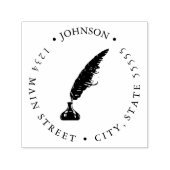 Elegante veren pen inkt goed retour label  zelfinktende stempel (Design)