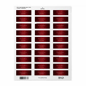 Elegante verfijnde Bokeh rode adres Etiket (Full Sheet)