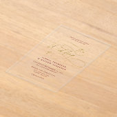 Elegante verfijnde Bourgondië script bruiloft Acryl Uitnodigingen (Laagn)