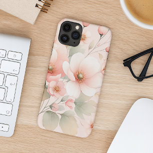 Elegante verfijnde delicate waterverf bloemen Case-Mate iPhone case