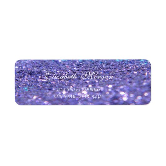 Elegante verfijnde glitter bokeh adres etiket (Voorkant)