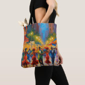 Elegante verfijnde Harlem Renaissance schommel Tote Bag (Dichtbij)