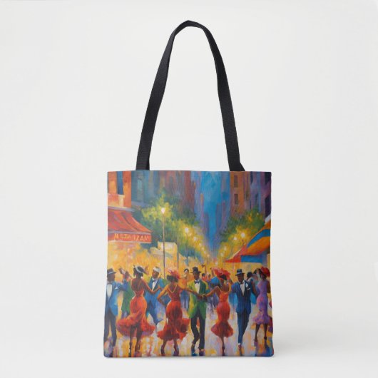 Elegante verfijnde Harlem Renaissance Swing Tote Bag (Voorkant)