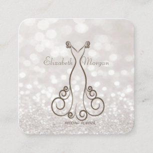 Elegante verfijnde moderne glitter bokeh, jurk vierkante visitekaartje