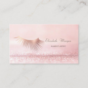 Elegante Verfijnde Moderne Roze Bokeh Wimpers Visitekaartje