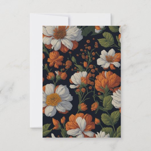 Elegante verfijnde oranje witte bloemenbloemen RSVP kaartje