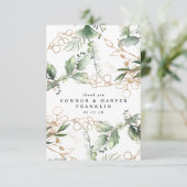 Elegante verfraaide gouden eucalyptus | Niet foto Bedankkaart (Staand voorkant)