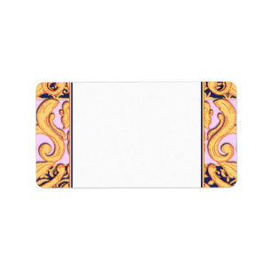 Elegante vergulde damast labels voor Fancy gelegen