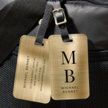 Elegante Vergulde Metalen Met Monogram
