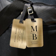 Elegante Vergulde Metalen Met Monogram