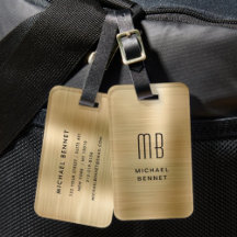 Elegante Vergulde Monogram Metalen Afwerking