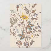 Elegante vergulde Wildflower Botanical Folie Uitnodiging (Voorkant)
