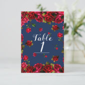 Elegante Verhaalboek Rode Rozen Blauwe Tafel Numme Kaart (Staand voorkant)