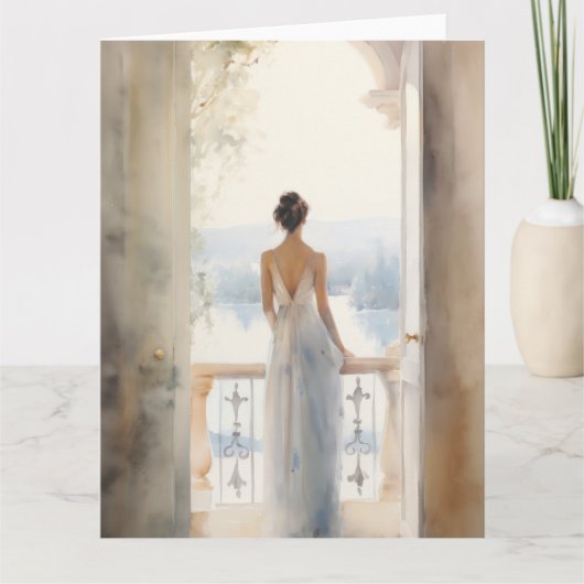 Elegante verjaardag aan het meer kaart (Voorkant)