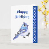 Elegante Verjaardag, Blauwe Vlaamse gaai, het Wild Kaart (Gele Bloem)