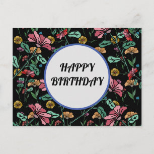 Elegante verjaardag bloemrijke ansichtkaart briefkaart
