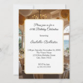 Elegante Verjaardag Diner Party Gold White Dining Kaart (Achterkant)