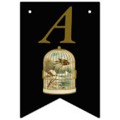 Elegante Verjaardag Goud Wit Birdcage Cabin Sneeuw Vlaggetjes (Tweede vlag)