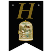 Elegante Verjaardag Goud Wit Birdcage Cabin Sneeuw Vlaggetjes (Eerste vlag)