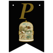 Elegante Verjaardag Goud Wit Birdcage Cabin Sneeuw Vlaggetjes (Derde vlag)