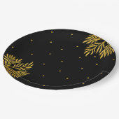 Elegante verjaardag gouden gebladerte partij papieren bordje (Gekanteld)