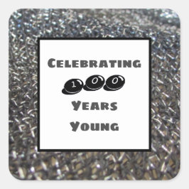 Elegante verjaardag 'Honderd jaar jong' mijlpaal Vierkante Sticker