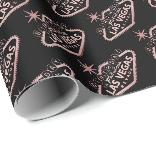 Elegante verjaardag in Las Vegas Cadeaupapier (Rol Hoek)