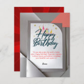 Elegante verjaardag Kaart met modern design (Voorkant / Achterkant)