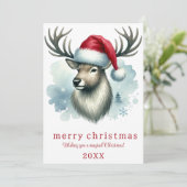Elegante verjaardag Kaart zonder foto met rendier (Staand voorkant)
