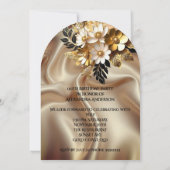 Elegante Verjaardag Karamel Goud Zwart Wit Bloemen Kaart (Achterkant)