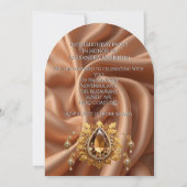 Elegante Verjaardag Karamel Gouden Juweel Diamante Kaart (Achterkant)