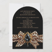 Elegante Verjaardag Leopard Bow Caramel Gold Jewel Kaart (Achterkant)