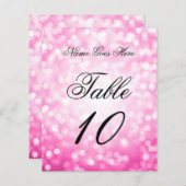 Elegante Verjaardag Roze Glitter Lights Place Card (Voorkant / Achterkant)