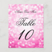 Elegante Verjaardag Roze Glitter Lights Place Card (Voorkant)