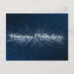 Elegante Verjaardag sprankelende deeltjes gloeiend Briefkaart