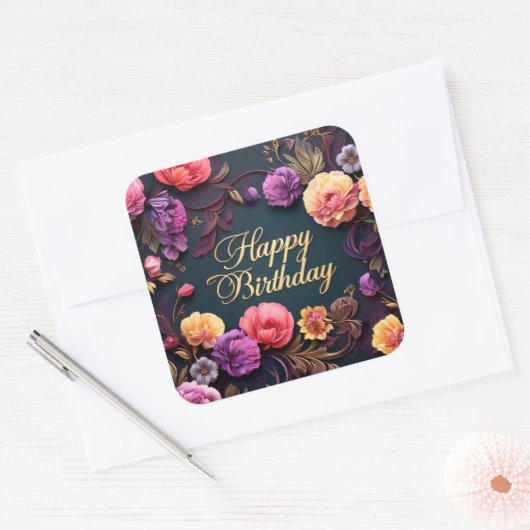 Elegante verjaardag sticker (Envelop)