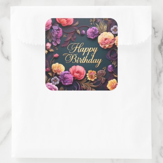 Elegante verjaardag sticker (Tas)