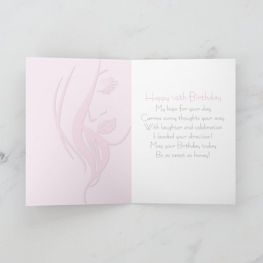 Elegante verjaardag van de dame kaart (Binnen)