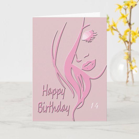 Elegante verjaardag van de dame kaart (Gele Bloem)