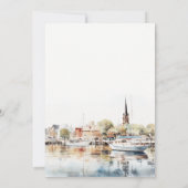 Elegante verjaardag van de Waterverf van Annapolis Kaart (Achterkant)
