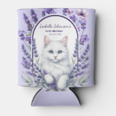 Elegante verjaardag van lavendel en kat blikjeskoeler (Voorkant)