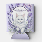 Elegante verjaardag van lavendel en kat blikjeskoeler (Achterkant)