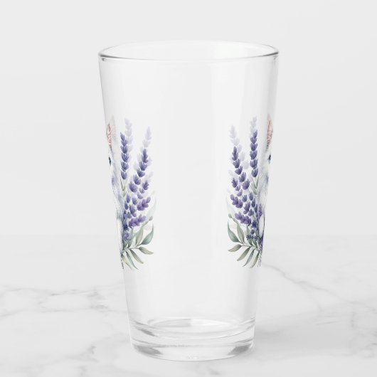 Elegante verjaardag van lavendel en kat glas (Links)