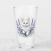 Elegante verjaardag van lavendel en kat glas (Voorkant)