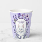 Elegante verjaardag van lavendel en kat papieren bekers (Achterkant)