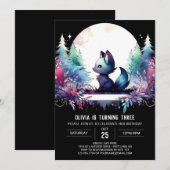 Elegante verjaardag van Whimsy Wolf Kaart (Voorkant / Achterkant)